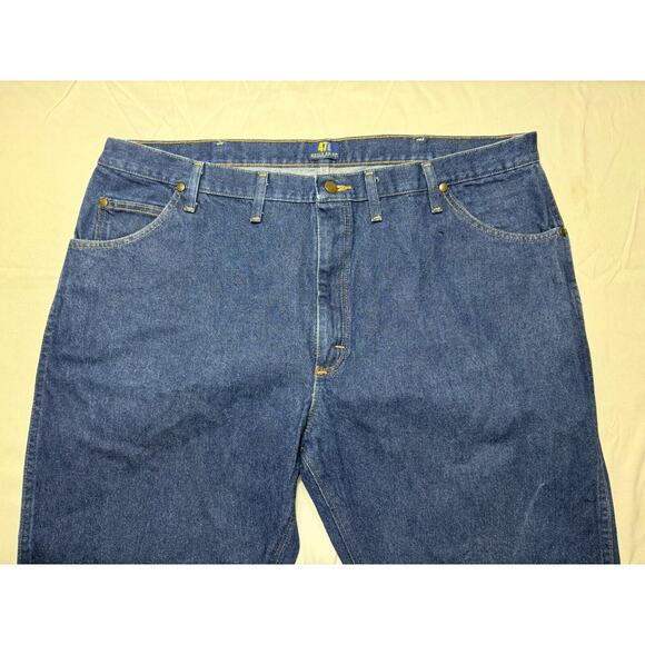 Wrangler Men's 47MWZ Regular Fit Straight Leg Western Blue Jeans - Size 44x30 - Picture 5 of 7